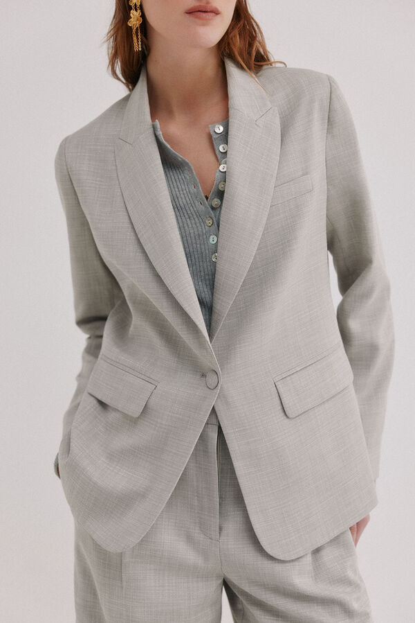 Hoss Intropia Eug&egrave;ne. Blazer fecho cruzado Cinzento