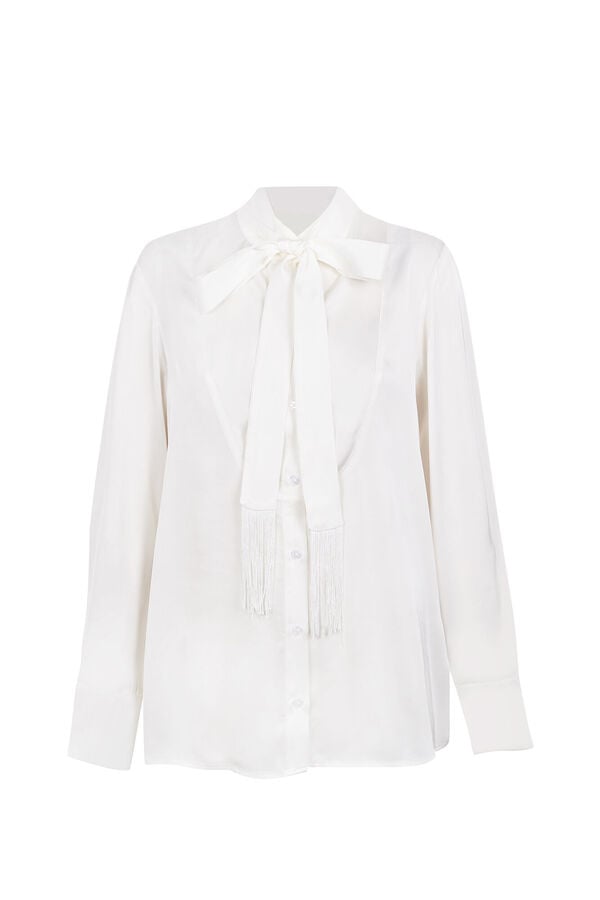 Hoss Intropia Crisia.Blusa satinada Blanco