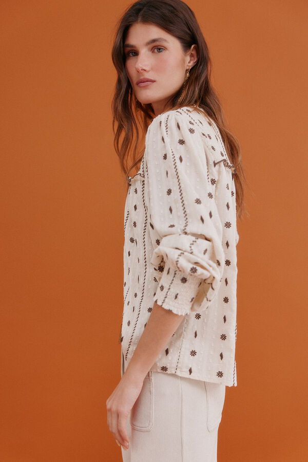 Hoss Intropia Catalina. Blusa con canesú Blanco