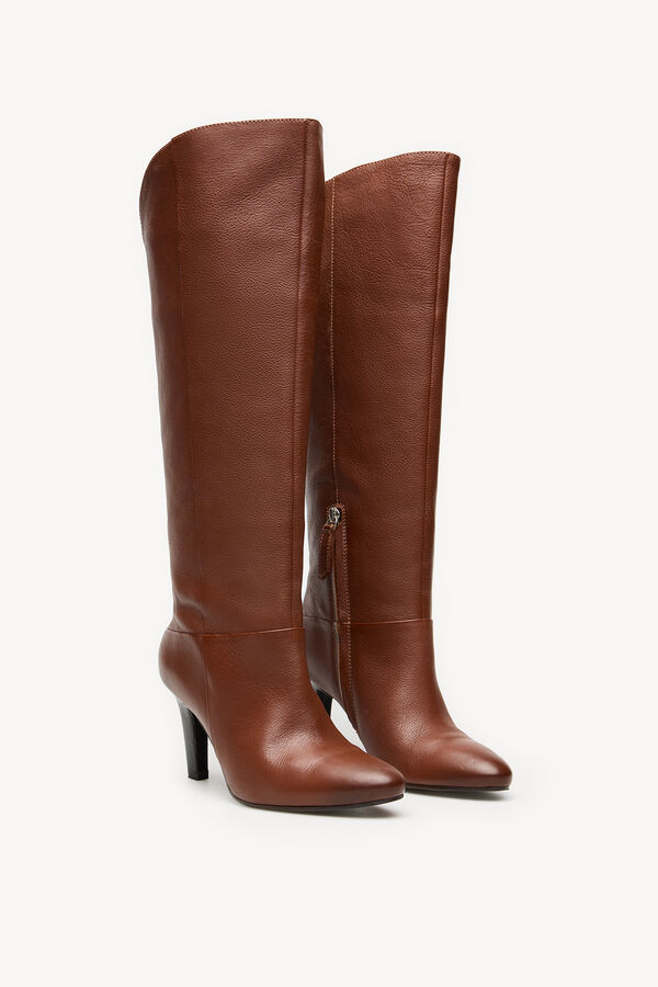 Hoss Intropia Lidia. Botas piel caña alta Marron