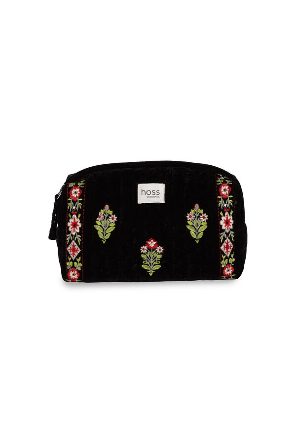 Hoss Intropia Larisa. Neceser terciopelo bordado Negro