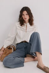 Hoss Intropia Catherine. Blusa rom&aacute;ntica Beige