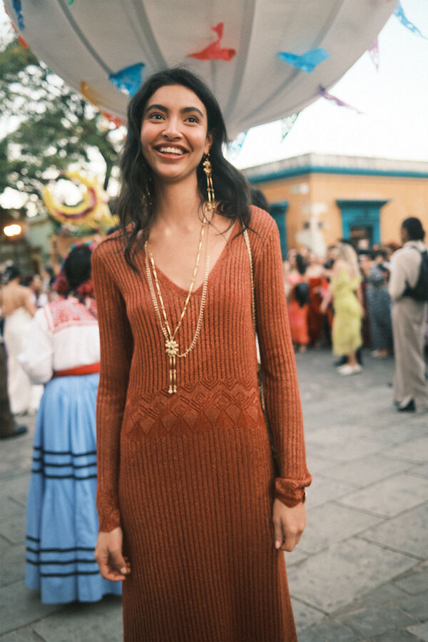 Hoss Intropia Tadea. Vestido longo de malha Vermelho