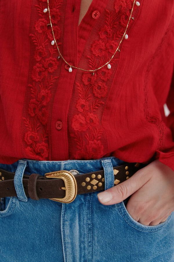 Hoss Intropia Caridad. Blusa rom&aacute;ntica rojo