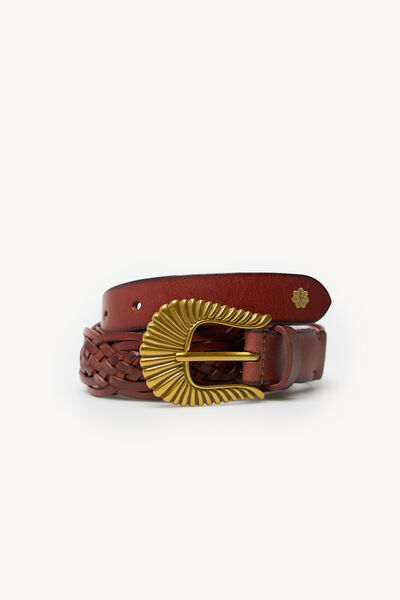 Hoss Intropia Marisel. Cinto trançado Dourado