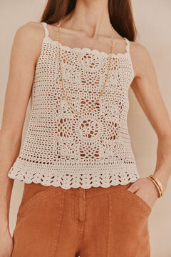 Hoss Intropia Sabina. Top crochet Marfil