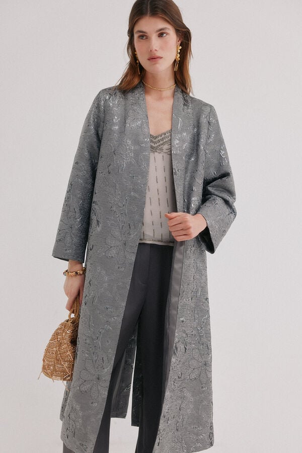 Hoss Intropia Eva. Kimono jacquard Gris