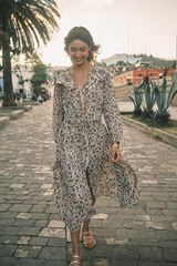 Hoss Intropia Lorena. Vestido estampado Ecru