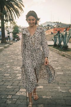 Hoss Intropia Lorena. Vestido estampado Ecru