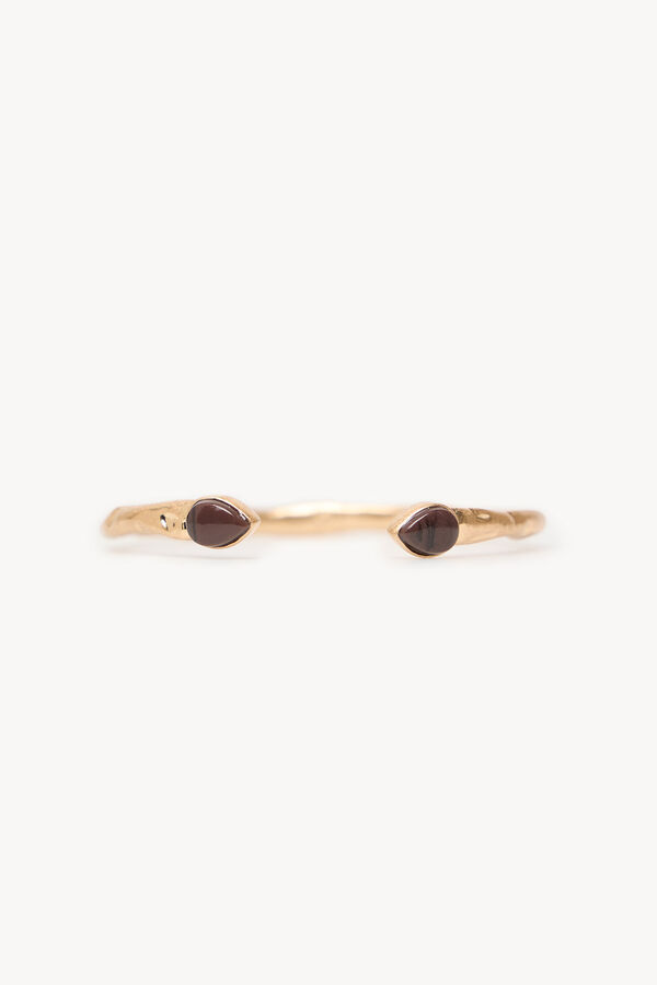 Hoss Intropia Leslie. Pulseira de pedra banhada a ouro Castanho
