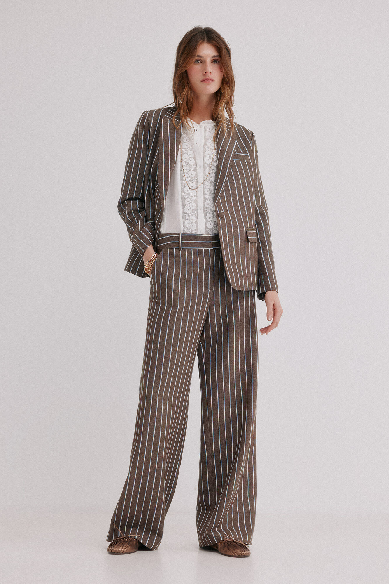 Hoss Intropia Elia. blazer &agrave;s riscas
