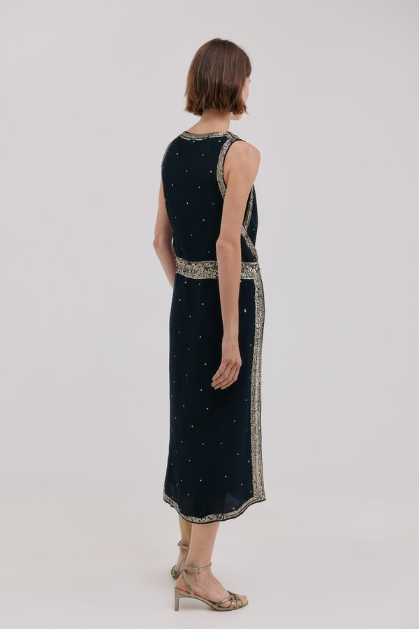 Hoss Intropia Ainara.Vestido de lantejoulas Preto
