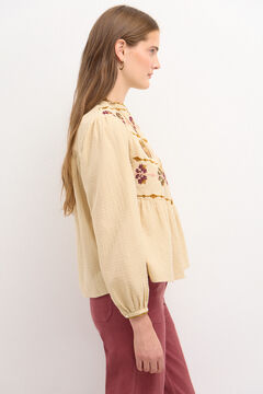 Hoss Intropia Felisa. Blusa bordado boho. Beige