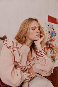 Hoss Intropia Catherine. Blusa cuello. Rosa
