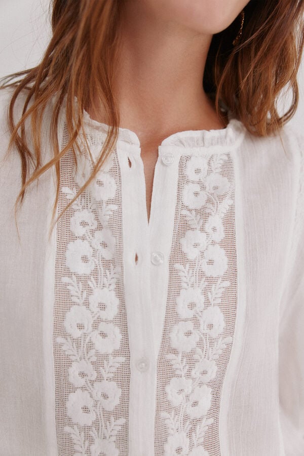 Hoss Intropia Caridad. Blusa rom&acirc;ntica Ecru