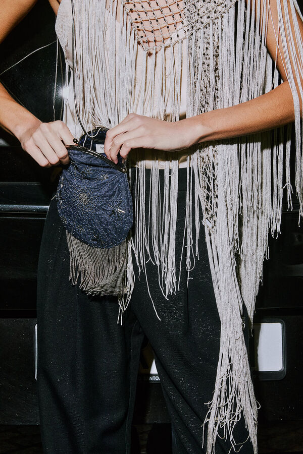 Hoss Intropia Norma. Bolsa de veludo com veludo Azul