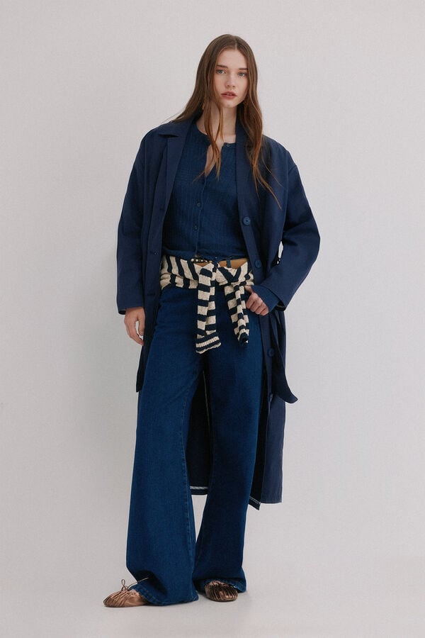 Hoss Intropia Darelle. Gabardina com la&ccedil;ada Azul