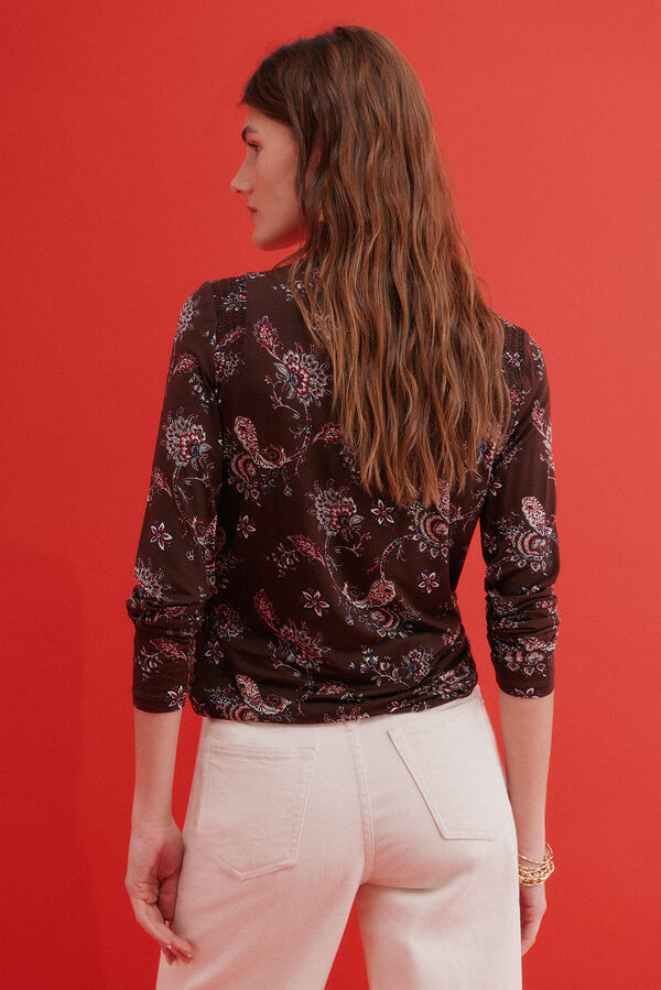 Hoss Intropia Mar. Camiseta estampada Estampado Marron