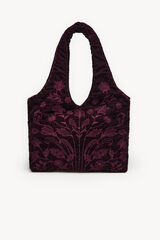 Hoss Intropia Nuria. Bolso hobo terciopelo bordado Marron