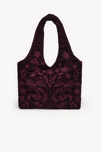 Hoss Intropia Nuria. Bolsa hobo de veludo bordado
