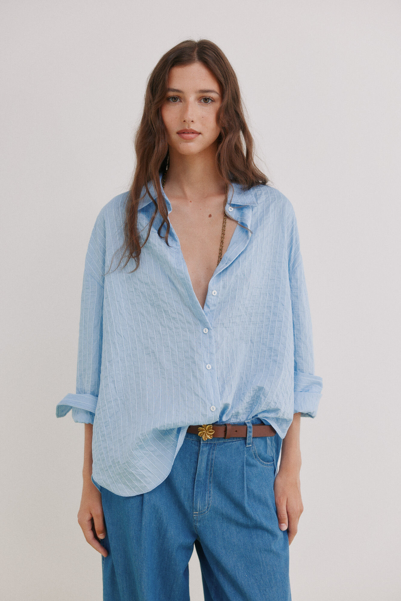 Hoss Intropia Cordelia. Camisa de riscas