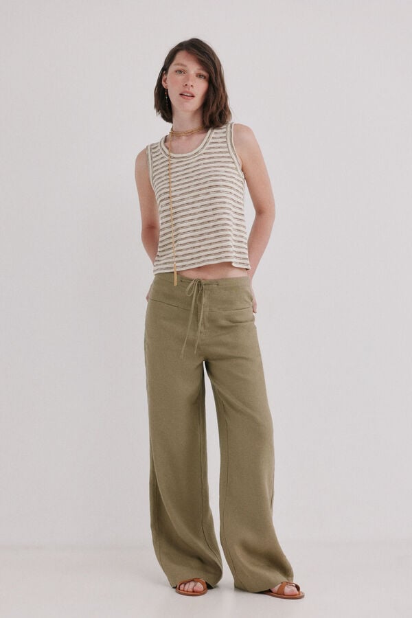 Hoss Intropia Pierina. Pantal&oacute;n flu&iacute;do Kaki
