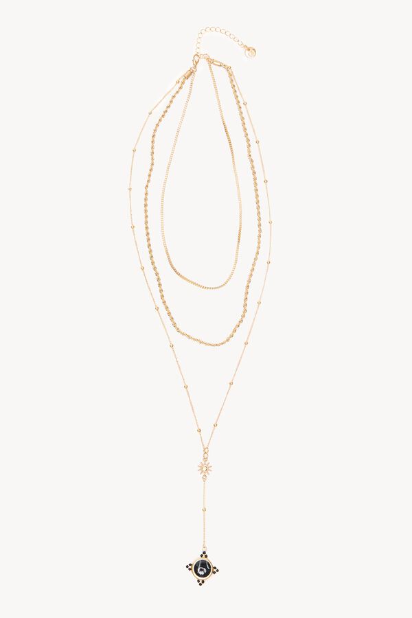 Hoss Intropia Mar&iacute;a. Collar largo multicadenas Dorado