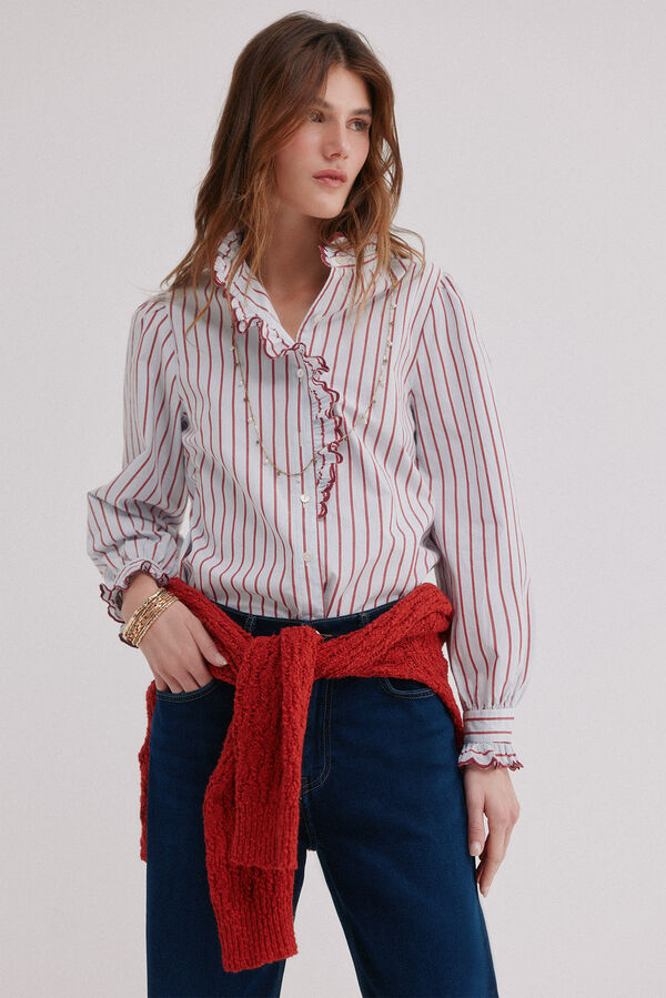 Hoss Intropia Camila. Blusa rom&aacute;ntica Azul