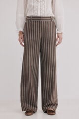 Hoss Intropia P&iacute;a. Cal&ccedil;as &agrave;s riscas Castanho