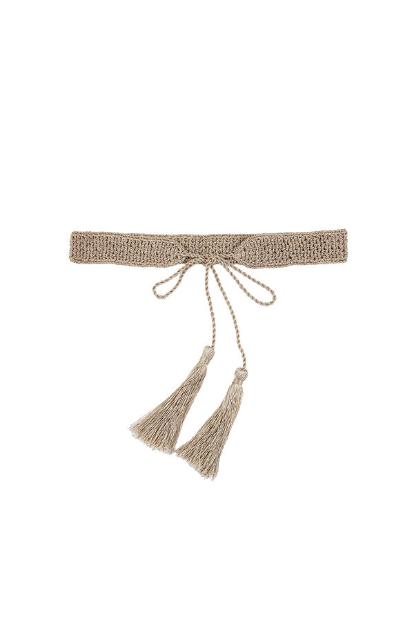 Hoss Intropia Lucrecia. Cintur&oacute;n crochet metalizado Dorado