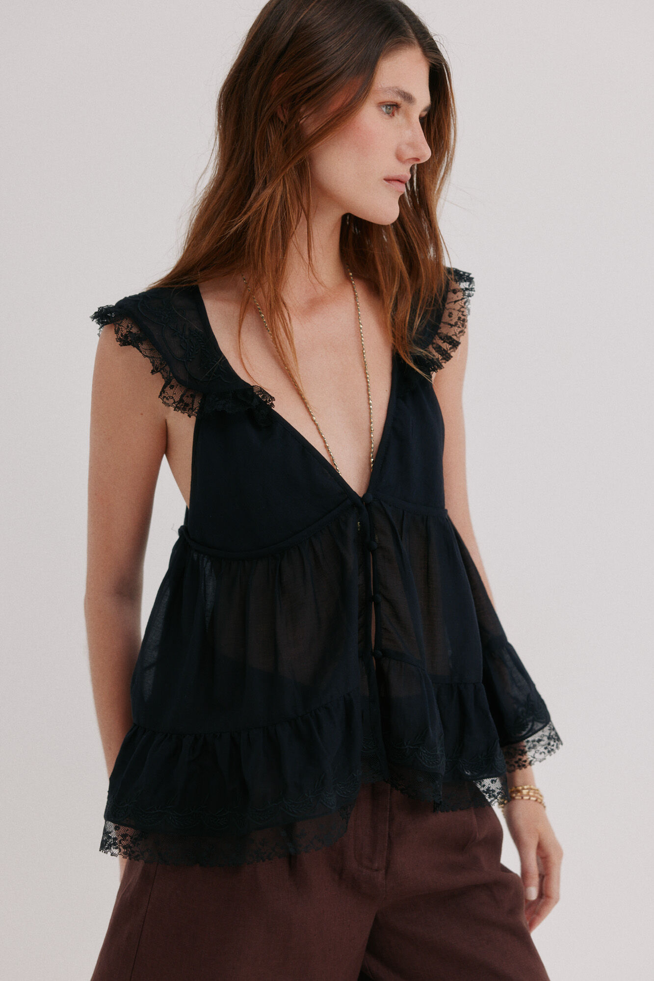 Hoss Intropia Celeste. Blusa fluida
