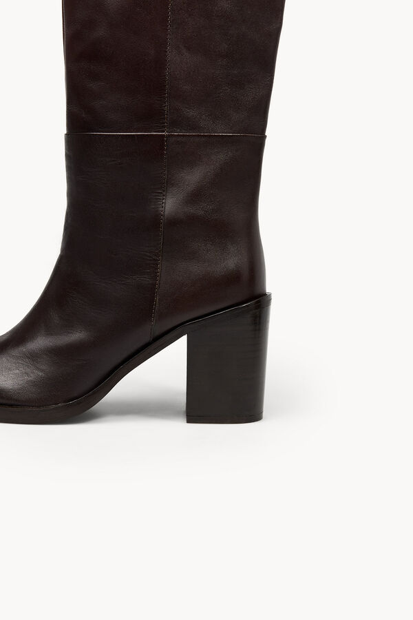 Hoss Intropia Macarena. Bota de piel alta h&iacute;pica Marron