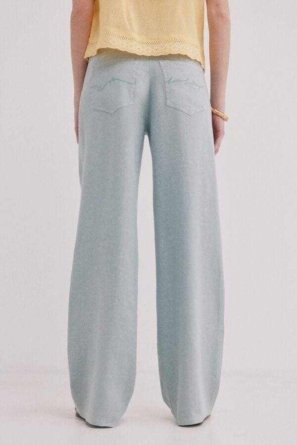 Hoss Intropia Paupa. Pantal&oacute;n de lino Azul