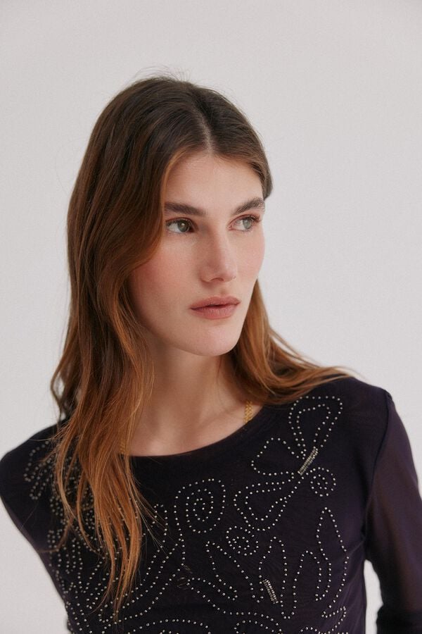 Hoss Intropia Mariana. Top bordado Lila