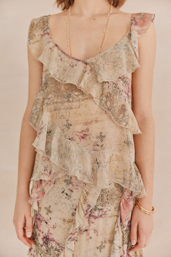Hoss Intropia Top de lingerie bordado Celeste Beige
