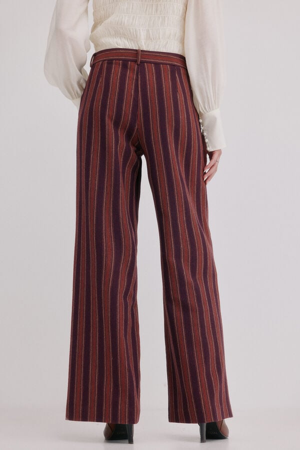 Hoss Intropia Pippa. Pantalón a rayas Granate