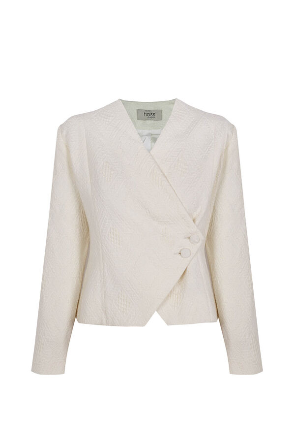 Hoss Intropia Elia. Casaco jacquard Ecru