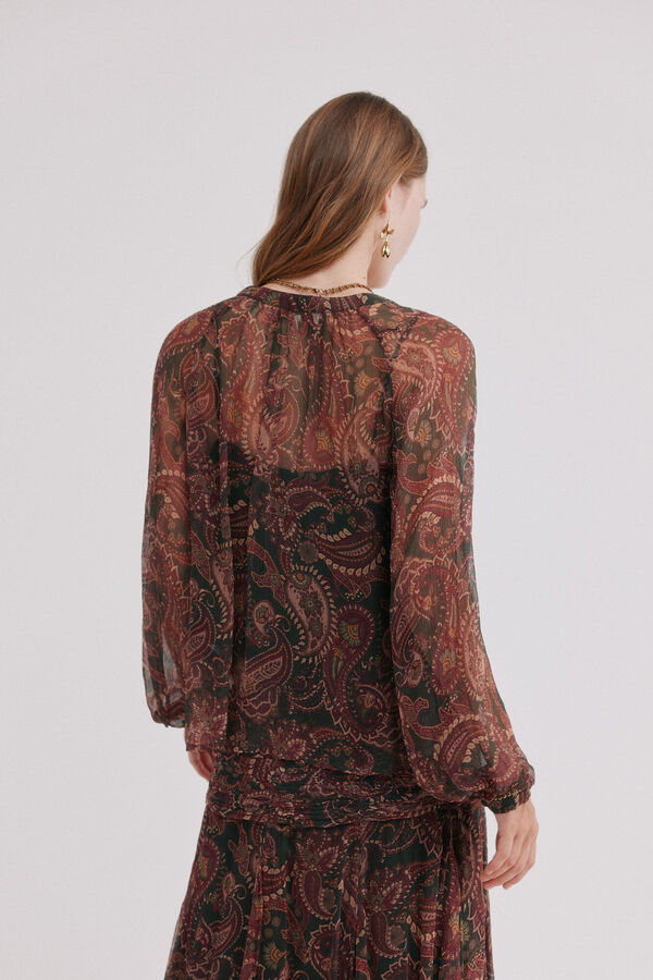 Hoss Intropia Cersei.Blusa fluida estampada Castanho