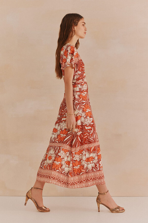 Hoss Intropia Alondra. Vestido estampado Estampado Naranja