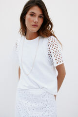 Hoss Intropia Mariana. T-shirt com folhos Branco