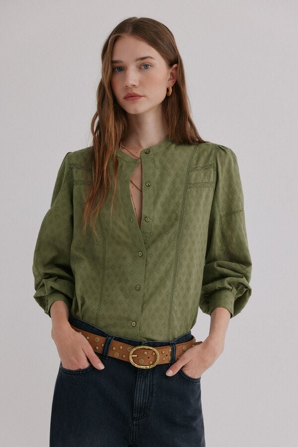 Hoss Intropia Genevieve. Blusa romántica Kaki