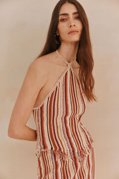 Hoss Intropia Naia. Top rayas Marfil