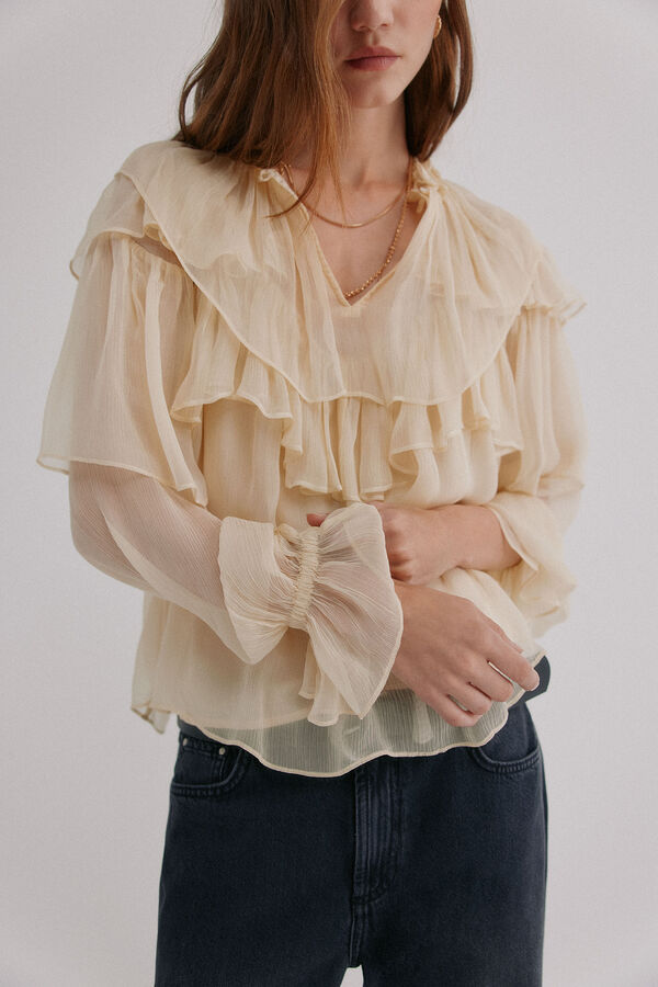 Hoss Intropia Giulia. Blusa romántica Marfil