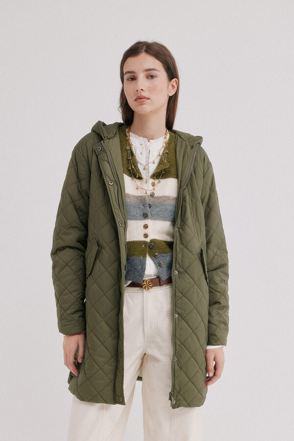 Hoss Intropia Daneris. Casaco midi Khaki
