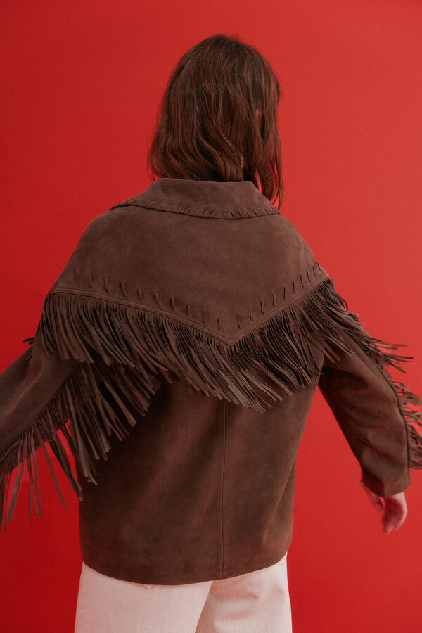 Hoss Intropia F&aacute;tima. Casaco de franjas Castanho