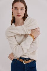 Hoss Intropia Inoi. Jersey con escote asim&eacute;trico Beige