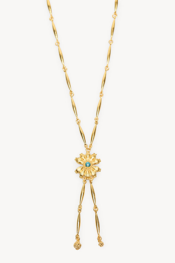 Hoss Intropia Noelia. Colar longo de flores Dourado