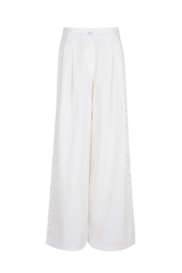 Hoss Intropia Pura. Pantal&oacute;n calados laterales Marfil