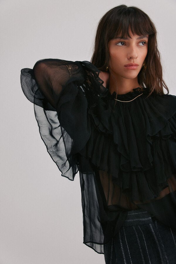 Hoss Intropia Giulia. Blusa romántica Negro