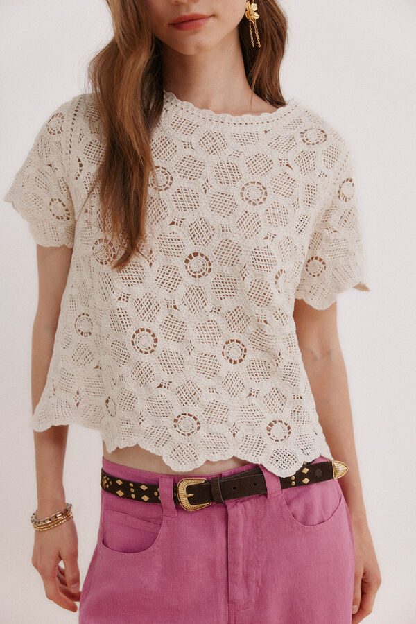 Hoss Intropia Irune. Top crochet Beige